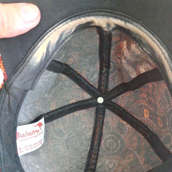 Bulurru Australian Hat 6 Panel Brown Aboriginal Art Water Hole Dreaming Cap - Picture 7 of 8